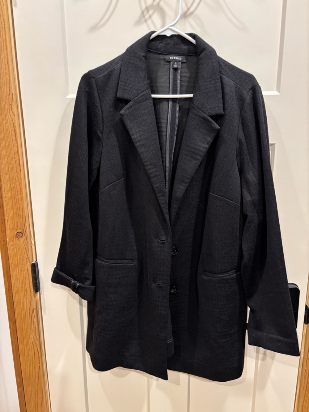 torrid Black Relaxed Notch-Lapel Blazer